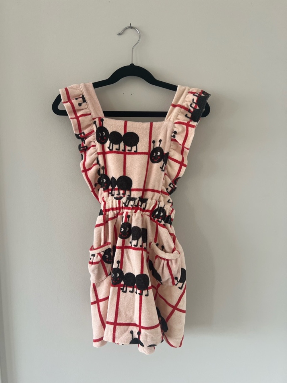 HUGO LOVES TIKI Terry Cloth Dress - Pink Grid Ants